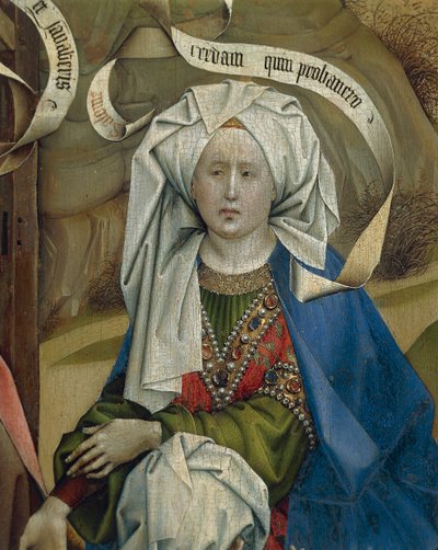 Detail Representing Woman from Nativity by Robert Campin