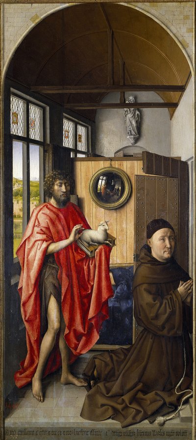 Saint John the Baptist and the Franciscan Heinrich von Werl by Robert Campin