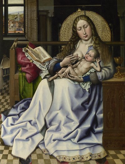 The Virgin and Child before a Firescreen by Robert, Campin