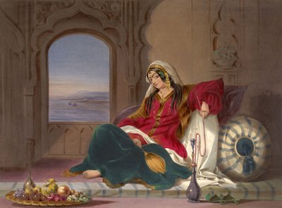 Kandahar Lady of Rank, Engaged in Smoking, 1848 by Robert Carrick