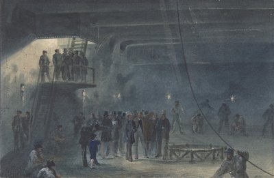 Coiling the Cable in the After-tank on Board the Great Eastern at Sheerness: Visit by Robert Charles Dudley