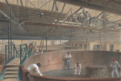 Coiling the Cable in the Large Tanks at the Works of the Telegraph Construction, 1865 by Robert Charles Dudley