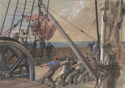 Getting Out One of the Large Buoys for Launching, August 2nd, 1865 by Robert Charles Dudley