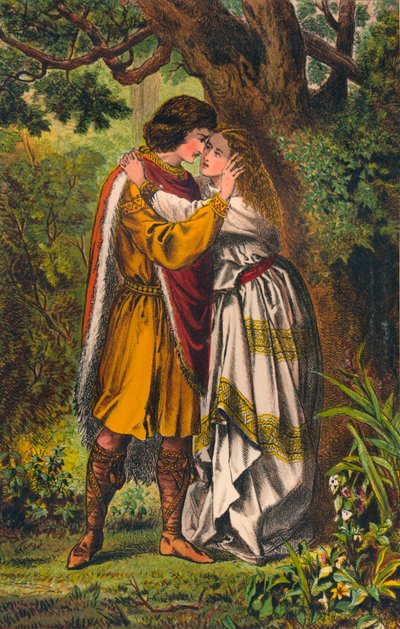Posthumus. My Queen! My Mistress! O Lady Weep No More. Cymbeline: Act I, Scene I, c1875 by Robert Charles Dudley