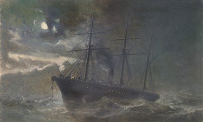 The Albany Buoying a Bight of the Cable of 1865 on the Night of August 26th, 1866 by Robert Charles Dudley