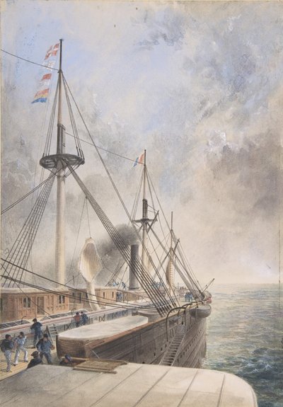 View Looking Aft from the Port Paddle-box on the Deck of the Great Eastern by Robert Charles Dudley