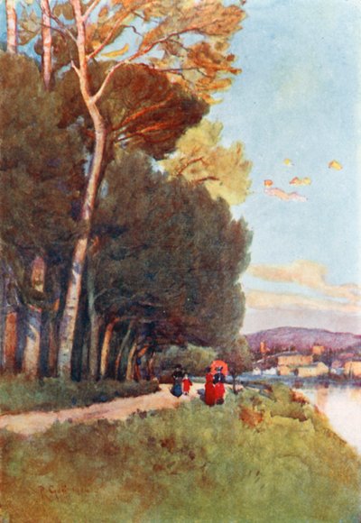 A Favourite Walk Along the River in the Cascine by Robert Charles Goff