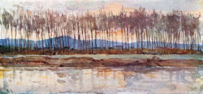 Banks of the Arno in the Evening Glow by Robert Charles Goff