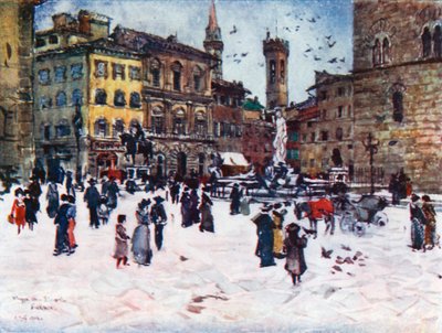 Piazza Della Signoria, with Palazzo Vecchio, the Towers of the Bargello, and Badia by Robert Charles Goff
