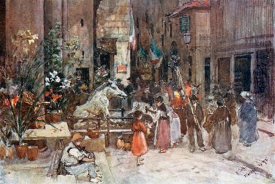 The Mercato Nuovo in 1884 by Robert Charles Goff