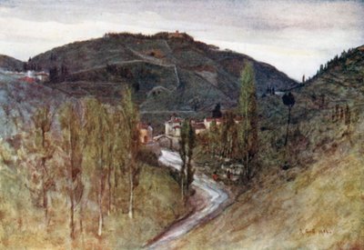 The Valley of the Mugnone, Below Fiesole, with Monte Rinaldini, and the Ponte Alla Badia by Robert Charles Goff
