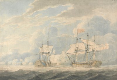 The Dutch Vice Admiral under Admiral De Winter Striking His Flag to the English Vice Admiral Onslow under Admiral Duncan at the Battle of Camperdown, 11th October 1797 by Robert Cleveley