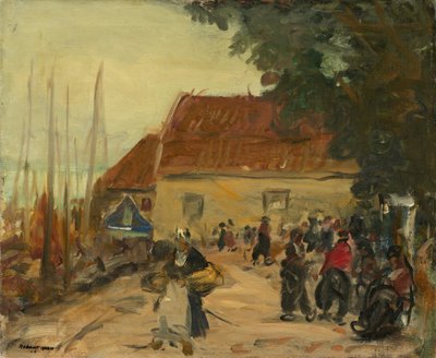 Volendam Street Scene by Robert Cozad Henri