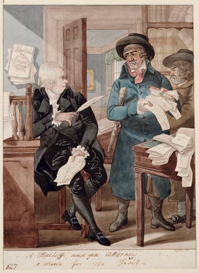 A Bailiff and an Attorney - a Match for the Devil by Robert Dighton