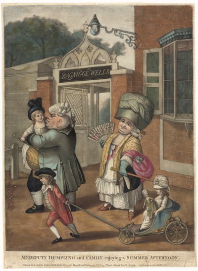 Bagnigge Wells. Mr Deputy Dumpling and Family enjoying a summer afternoon. by Robert Dighton