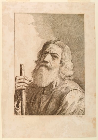 Old Man with a Staff by Robert Dighton