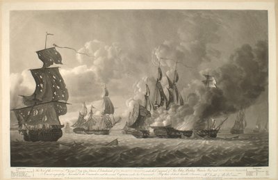 View of the Action on St. George’s Day 1794, between a Detachment of His Majesty’s Frigates and Four French Frigates by Robert Dodd