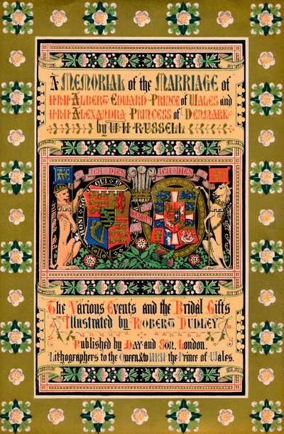 The Cover of A Memorial of the Marriage of HRH Albert Edward Prince of Wales by Robert Dudley