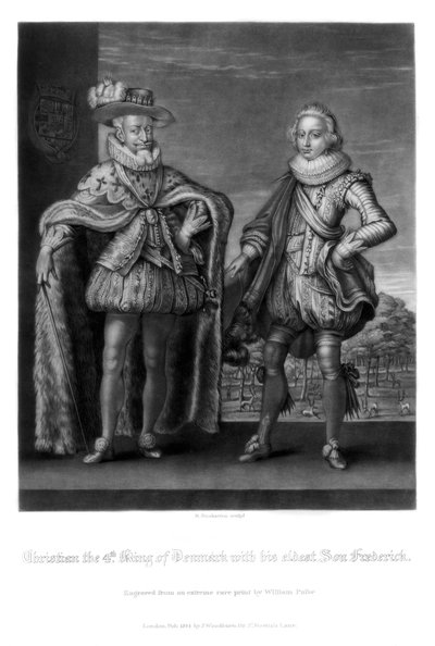 Christian IV, King of Denmark, with his eldest son Frederick, 1816 by Robert Dunkarton
