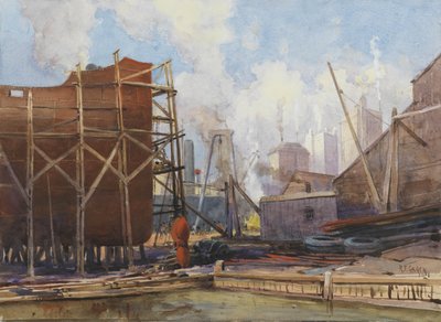Toronto Shipbuilding, 1918 by Robert Ford Gagen