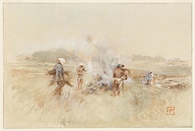 At Work Heaping Brush on Smouldering Fires by Robert Frederick Blum