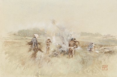 At Work Heaping Brush on Smouldering Fires by Robert Frederick Blum
