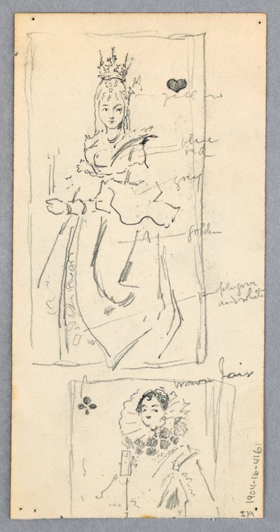 Street Scene, Italy (recto); Two Enframed Views of Women on Playing Cards (verso), 1882 by Robert Frederick Blum