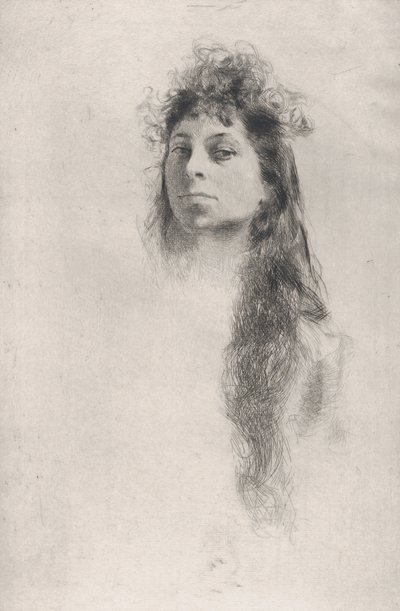 Head of a Girl with Long Hair by Robert Frederick Blum