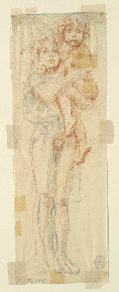Study for a Woman Holding a Child, “Vintage Festival,” Mendelssohn Glee Club, New York, NY by Robert Frederick Blum