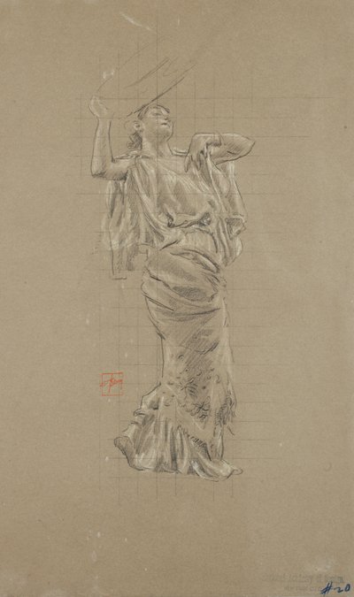 Study of Female Figure for Moods to Music Mural by Robert Frederick Blum