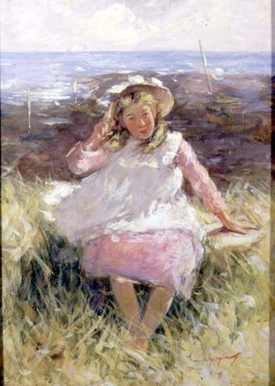 Girl in a White Bonnet by Robert Gemmell Hutchison