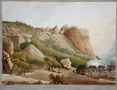 North View of Sewandroog showing the Attack in December 1791, illustration from 