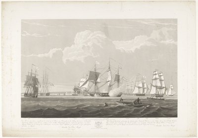 Departure of Twelve Dutch Merchant Ships from the Port of Portsmouth, 1833 (Plate 3) by Robert Havell (II)