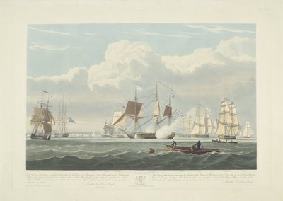 Departure of Twelve Dutch Merchant Ships from the Port of Portsmouth, 1833 (plate 3) by Robert Havell (II)