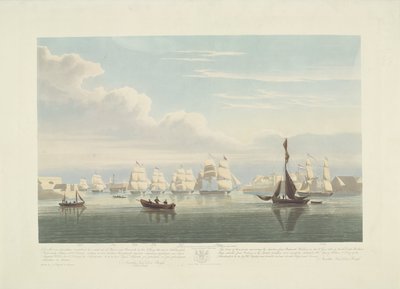 Departure of Twelve Dutch Merchant Ships from the Port of Portsmouth, 1833 (Plate 1) by Robert Havell (II)