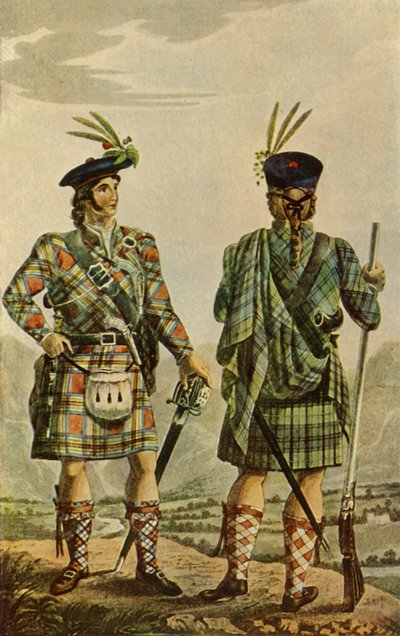 Highland Chiefs in the Stewart and Gordon Tartans by Robert Havell