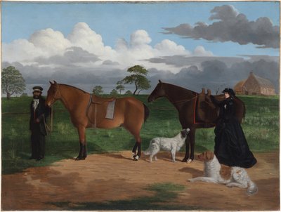 Mrs Adolphus Sceales with Black Jimmie on Merrang Station by Robert Hawker Dowling