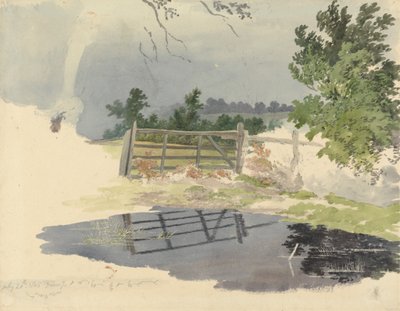 A Gate Reflected in a Pool by Robert Hills