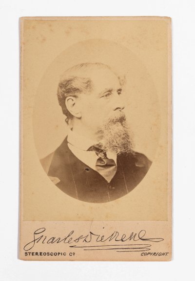 Carte de visite of Charles Dickens with Dickens