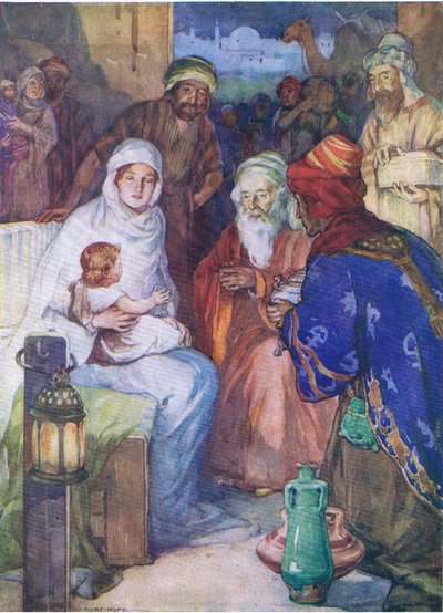 The wise men of the East, from The Bible Picture Book published by Thomas Nelson, c.1950 by Robert Hope