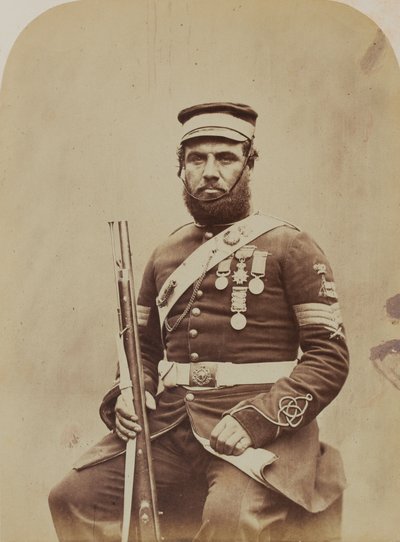 Colour-Sergeant J. Stanton, Royal Sappers and Miners (1856) by Robert Howlett
