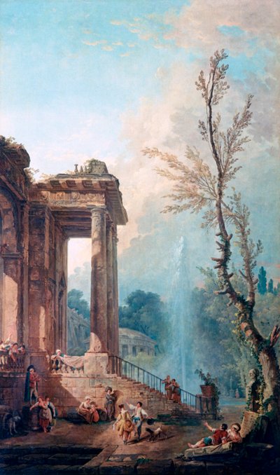 The Portico of a Country Mansion by Robert Hubert