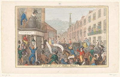 Caricature of Princess Caroline, 1820 (A Late Arrival at Mother Wood