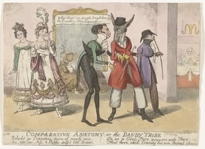 Caricature of the Dandies in Bath by Robert Isaac Cruikshank
