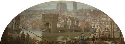 Newcastle upon Tyne from Gateshead - The Great Flood, AD 1771 by Robert John Scott Bertram