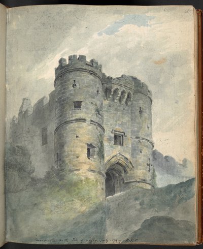 Carisbrooke Castle, Isle of Wight. Views of Scenery, Architectural Antiquities, etc., in and about Farnham, Southampton, the Isle of Wight, Winchester, etc., by Sir Robert Ker Porter, 1797 by Robert Kerr Porter