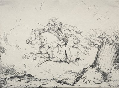 Specimens of Polyautography: Cavalry Charge by Robert Kerr Porter