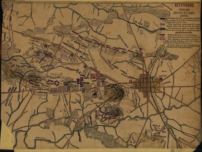 Gettysburg Third day - Position of troops by Robert Knox Sneden