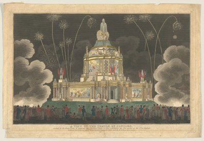 A View of the Temple of Concord Erected in the Green Park, to Celebrate the G... by Robert Laurie