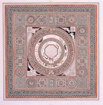 The Great Pavement: the Orpheus Mosaic at Woodchester Roman Villa by Robert and Lysons Samuel (after) Smirke